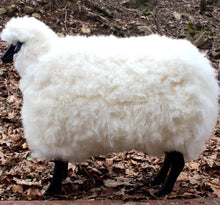 Life-Size Large Sheep Bench - Black Varnish.