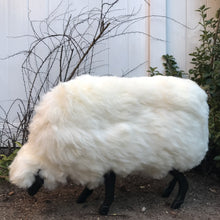 Life-size Large Grazing Sheep Bench - Black Varnish